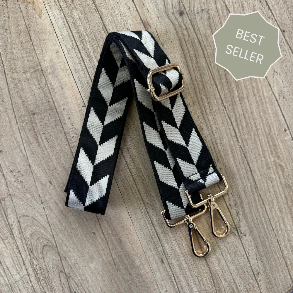 Classic Herringbone Crossbody Bag Strap (Gold)